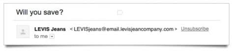 Botón de Gmail para darse de baja de las campañas de emailing